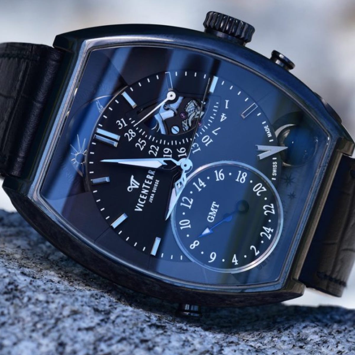 VICENTERRA GMT 3 TOME 5 TITANIUM BLACK MATE DIAL