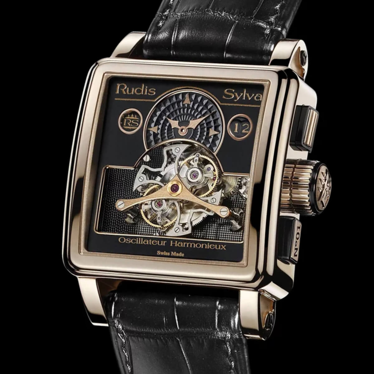 RUDIS SYLVA PINK GOLD MATT BLACK DIAL (RS05-PG-BLK)