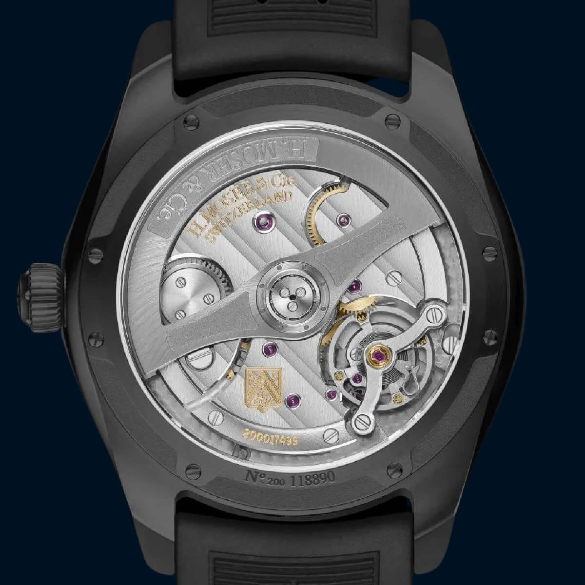 H. MOSER PIONEER CENTRE SECONDS DLC FUNKY BLUE CASEBACK