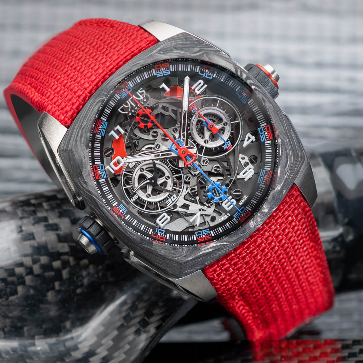 CYRUS KLEPCYS DICE RACING TITANIUM RED STRAP