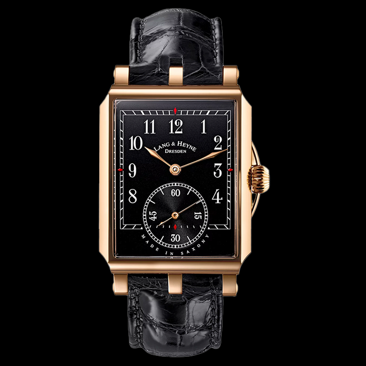Lang und Heyne Georg 18ct Rose Gold Black Dial