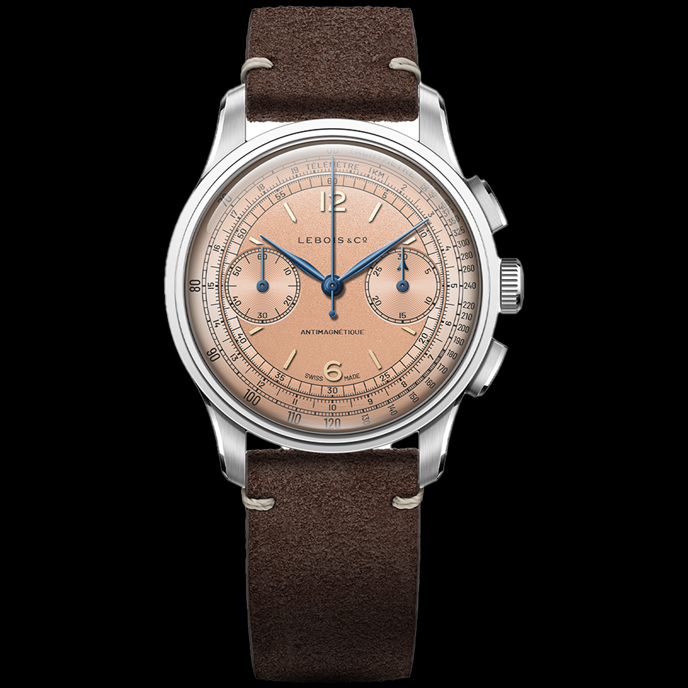 Lebois & Co Heritage Chronograph Salmon watch Ref 324.478