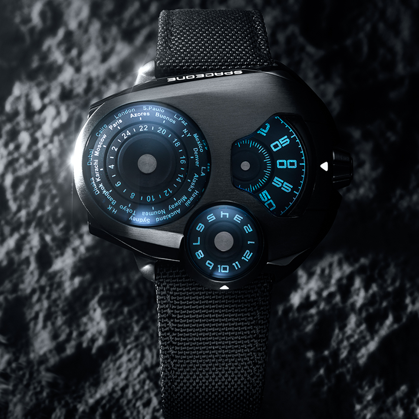 SPACEONE WORLDTIMER BLACK 2
