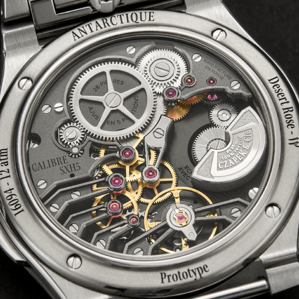 Czapek Antarctique Desert Rose Arabic Numerals caseback