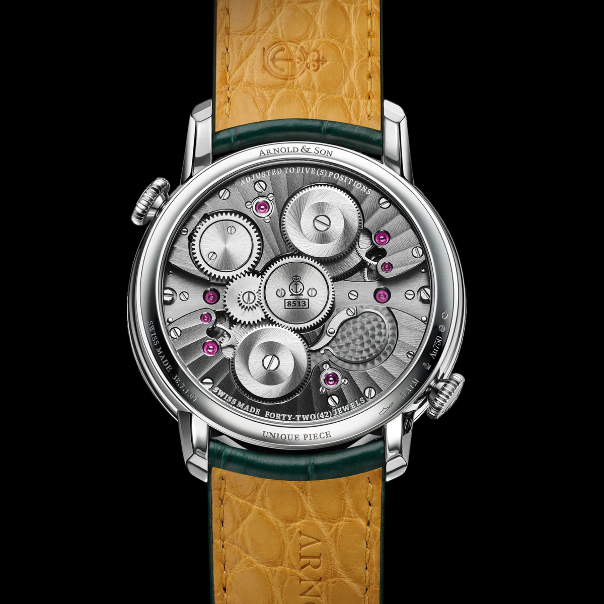 Arnold & Son World Time Double Tourbillon White Gold caseback