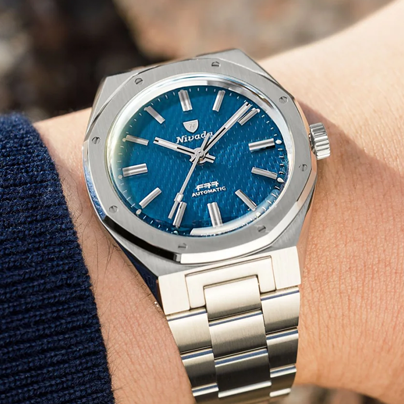 Nivada Grenchen F77 SST Blue MK2 - 38mm Wrist