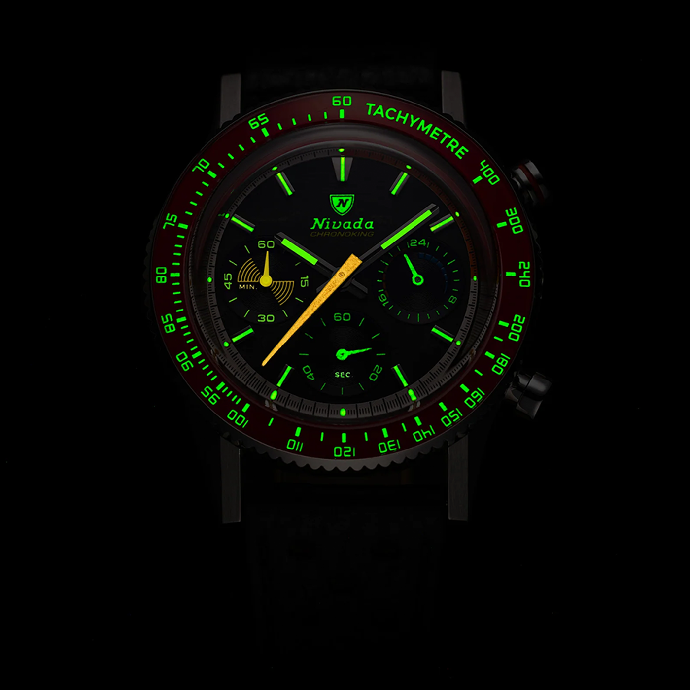 NIVADA GRENCHEN CHRONOKING MECAQUARTZ RACING CARBON NIGHT