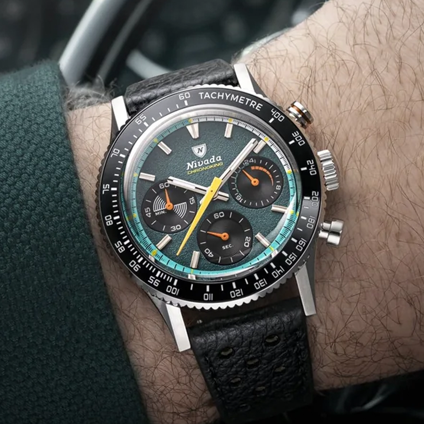 NIVADA GRENCHEN CHRONOKING MECAQUARTZ RACING GREEN 87051Q173