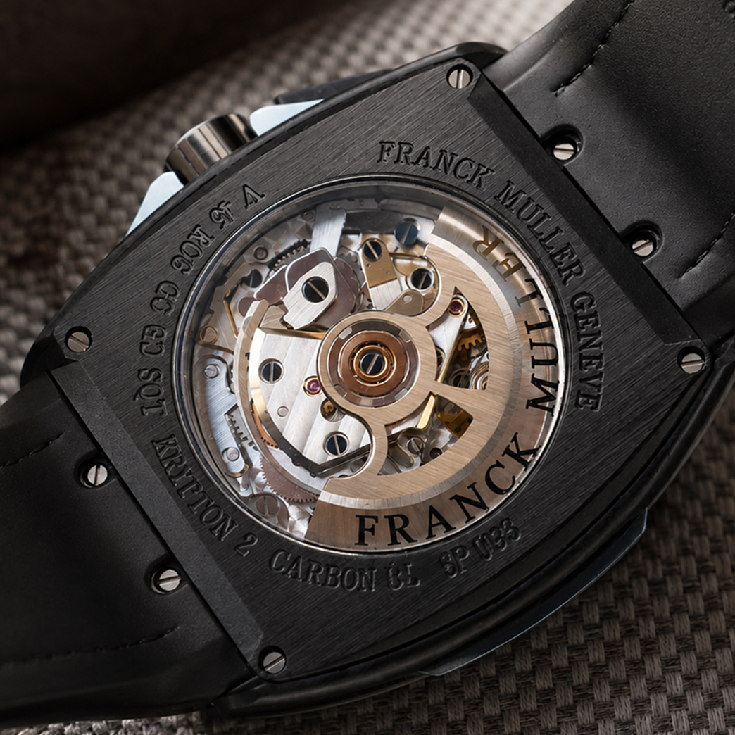 Franck Muller Vanguard Krypton Racing Skeleton Grande Date Caseback Franck Muller Vanguard Krypton Racing Skeleton Grande Date V 45 RCG KRYPTON 2 CARBONE NR (BL)
