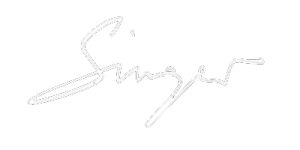 singer brand logo white