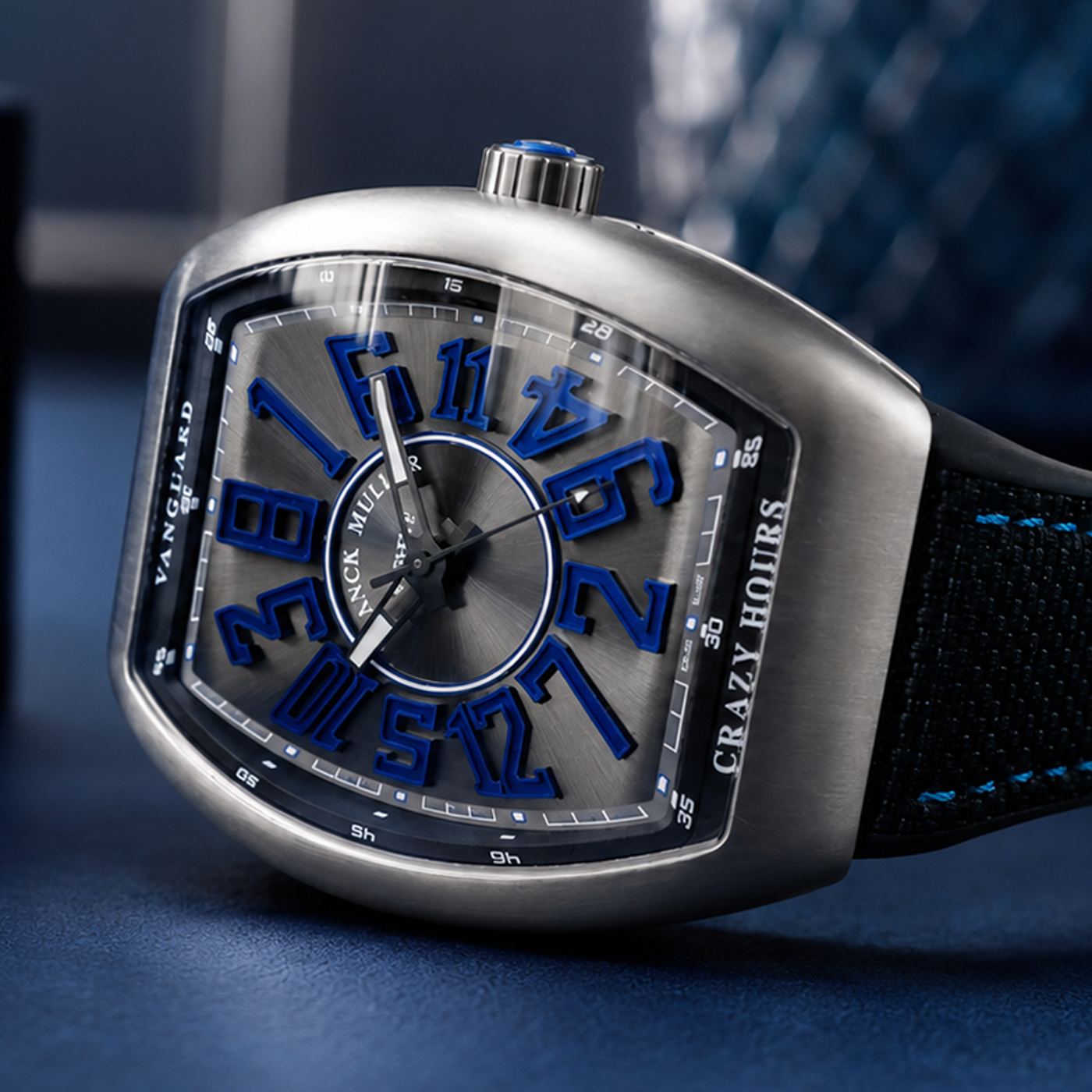 Franck Muller Vanguard Crazy Hours (Steel/Blue) V 45 CH BL