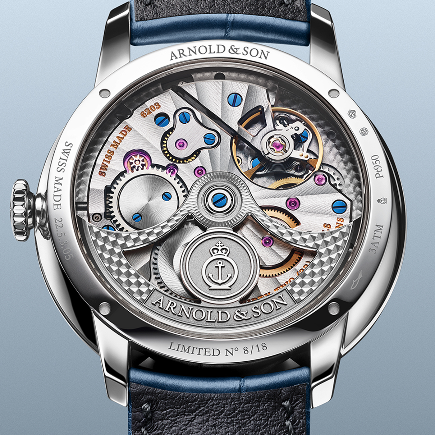 Arnold & Son DSTB Stop Seconds Platinum Kingsand Caseback