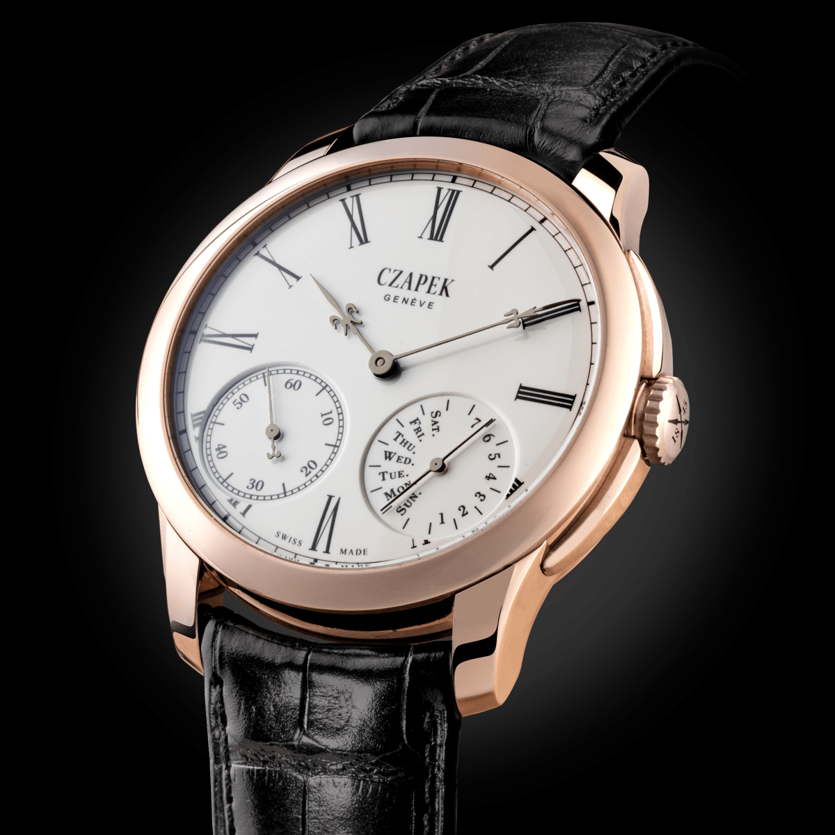 Czapek Quai des Bergues Enamel Grand Feu Black