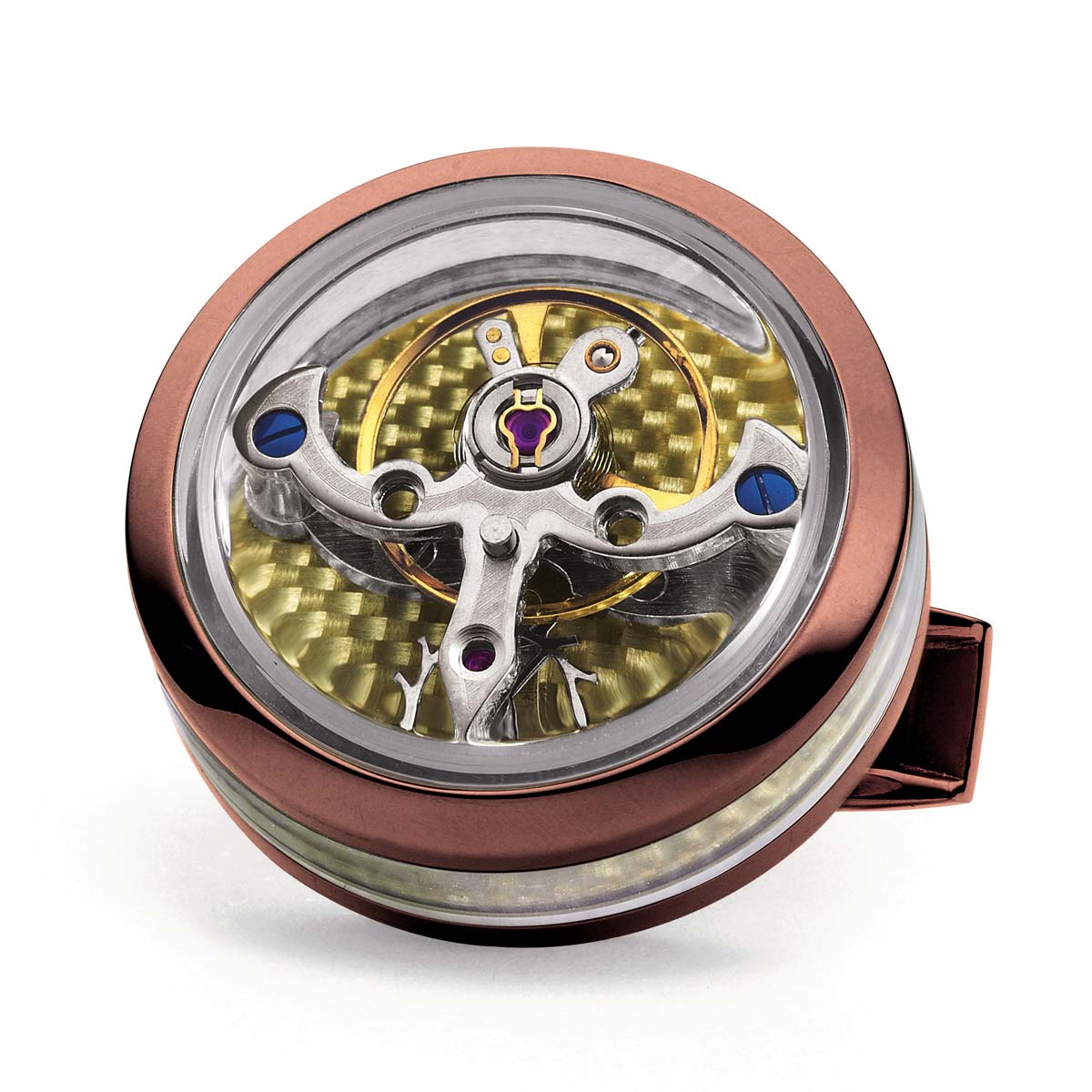 Tourbillon Openside Cufflinks Chocolate